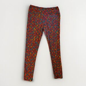 LuLaRoe Womens One Size Leggings‎ Poinsettia Floral Design Multicolor Unicorn